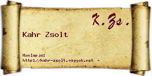 Kahr Zsolt névjegykártya