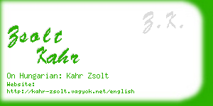 zsolt kahr business card